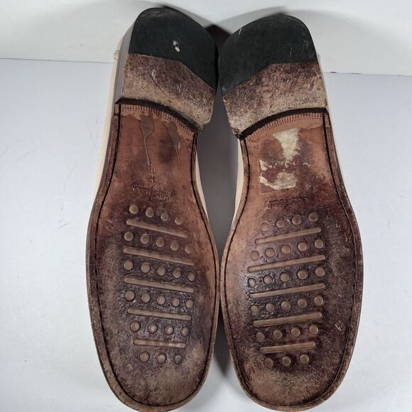 Cole Haan Beige Pebbled Leather Resort Loafers Made In Italy Men's Size 12 - Picture 7 of 8